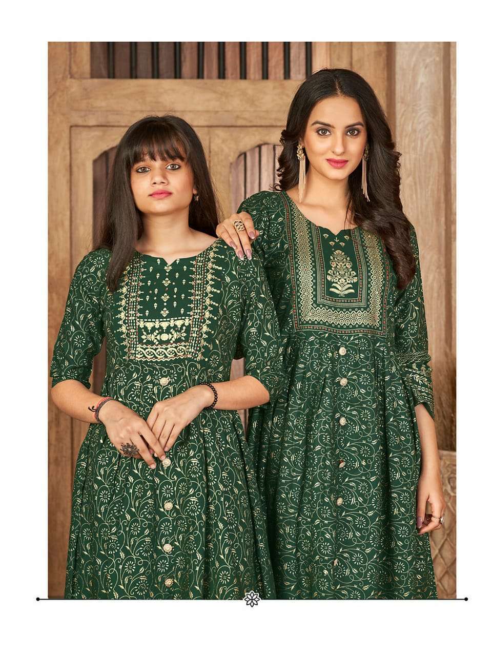 ME & MOM SERIES 1001 TO 1008 KURTI BY HIWA DESIGNER WITH PRINTED RAYON MOM AND DAUGHTER KURTI COMBO ARE AVAILABLE AT WHOLESALE PRICE